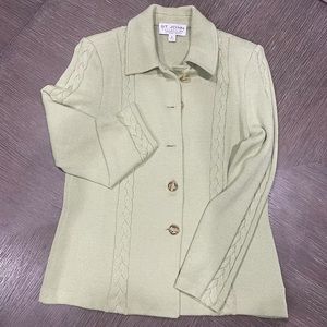 Vintage St. John knit jacket with gold accents